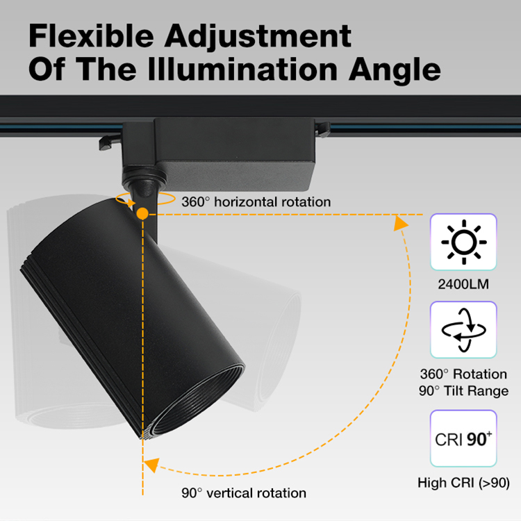 Professional 360&deg; Adjustable Ac 110V 265V 10W 20W 30W 40W Aluminum Spotlight Cob Indoor Showroom Clothing Store Led Track Light