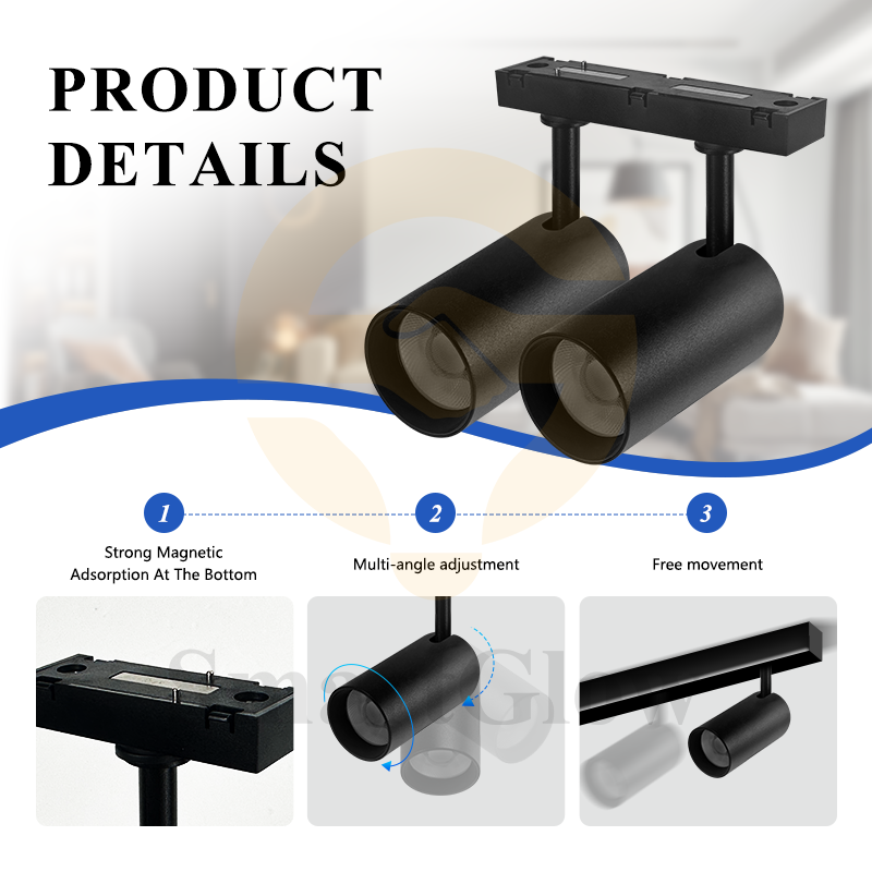 Magnetic Track LED Linear Light Fixtures Indoor Modern Home Living Room Kitchen Ceiling Spotlight Rail Strip Magnet Light System