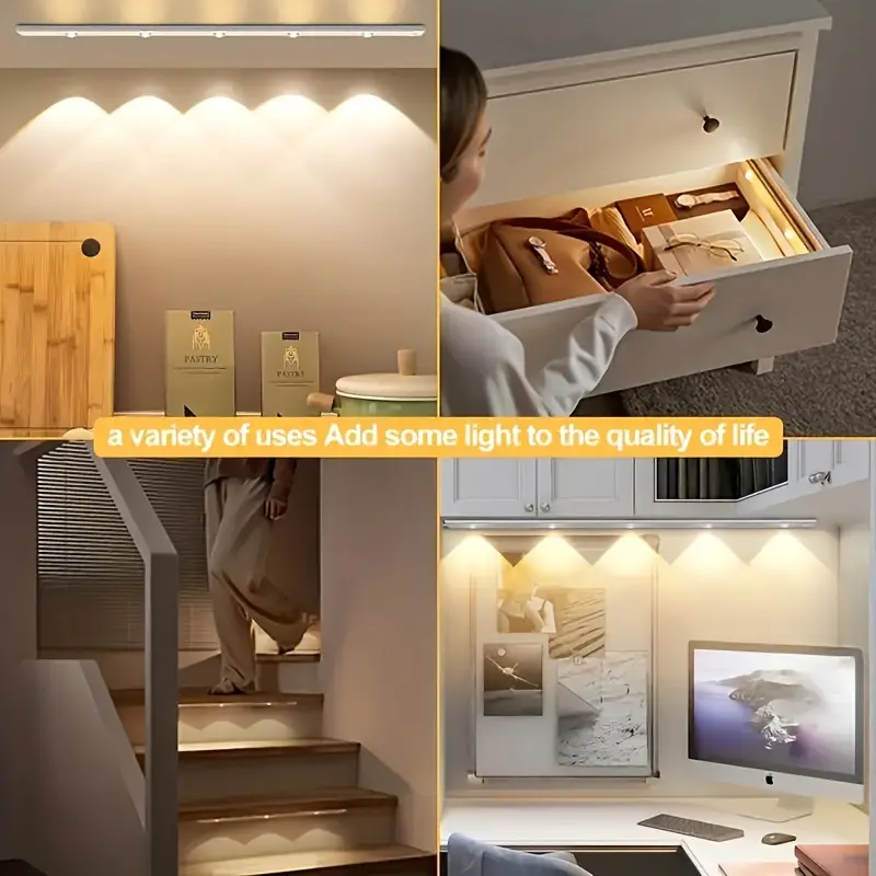 USB Charge PVC 2W Wall Cabinet Sensor Light Motion Sensor Led Motion Sensor Light Indoor