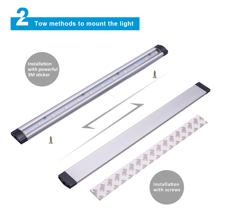 Led Strip Motion Under Sensor Dimmable Counter Lamp Kitchen Closet Shelf LED-adherable Cabinet Light