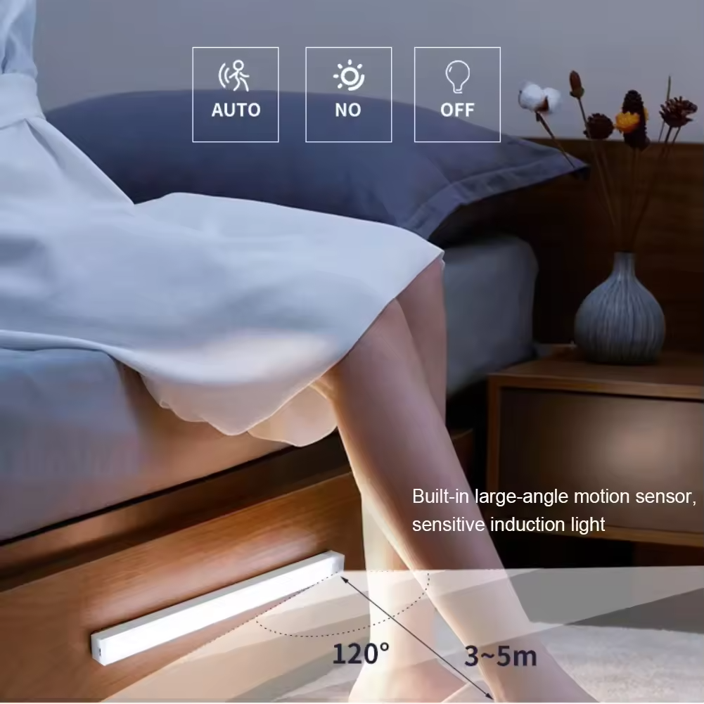 10cm/20cm/30cm/50cm Rechargeable LED Under Kitchen Cabinet Lighting Wireless Motion Sensor Night Light Cabinet Light