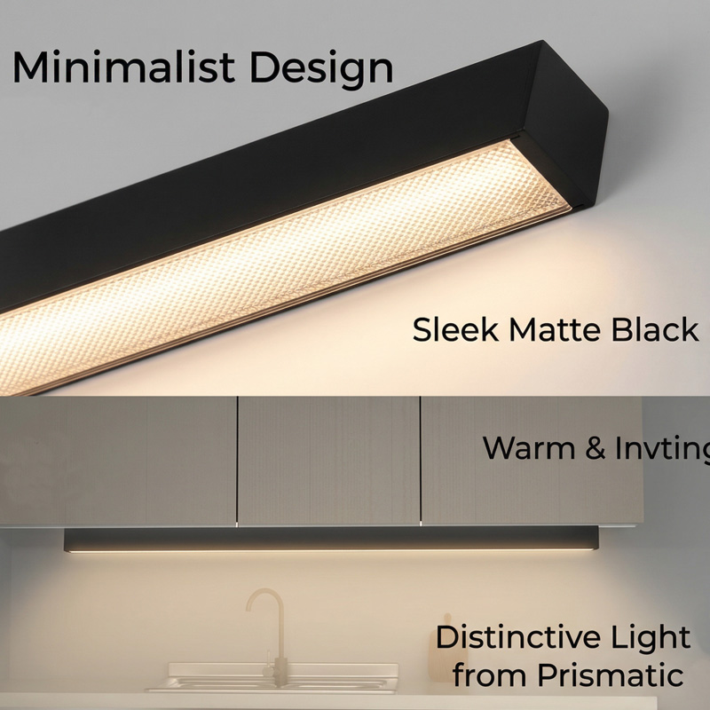 NewThingLine LED Linear Aluminum Energy Saving Dimmable Adjustable Height Pendant Black Finish 3-Year Warranty for Kitchen