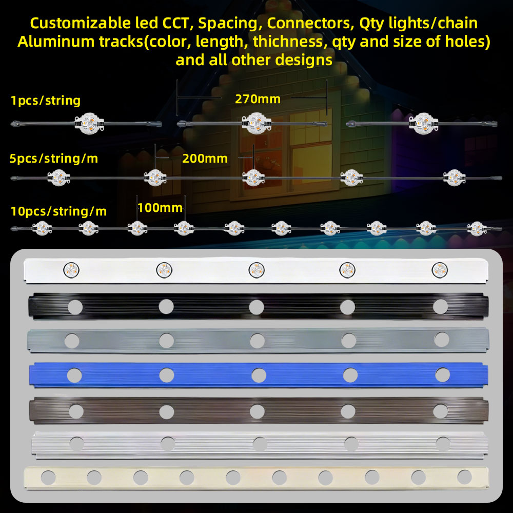 IP67 30mm UCS2904 RGBW SMD5050 LED Pixel Point Light Permanent Outdoor Eave Gemstone Track Lighting
