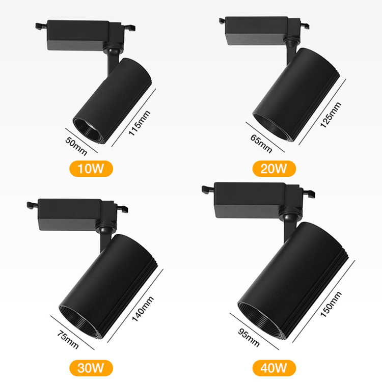 Professional 360&deg; Adjustable Ac 110V 265V 10W 20W 30W 40W Aluminum Spotlight Cob Indoor Showroom Clothing Store Led Track Light