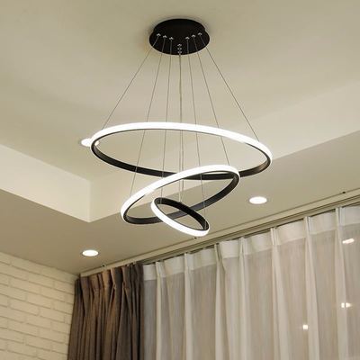 Hot Sale Modern Style Villa Home Decorative Acrylic LED Hanging Ring Chandelier Pendant Light