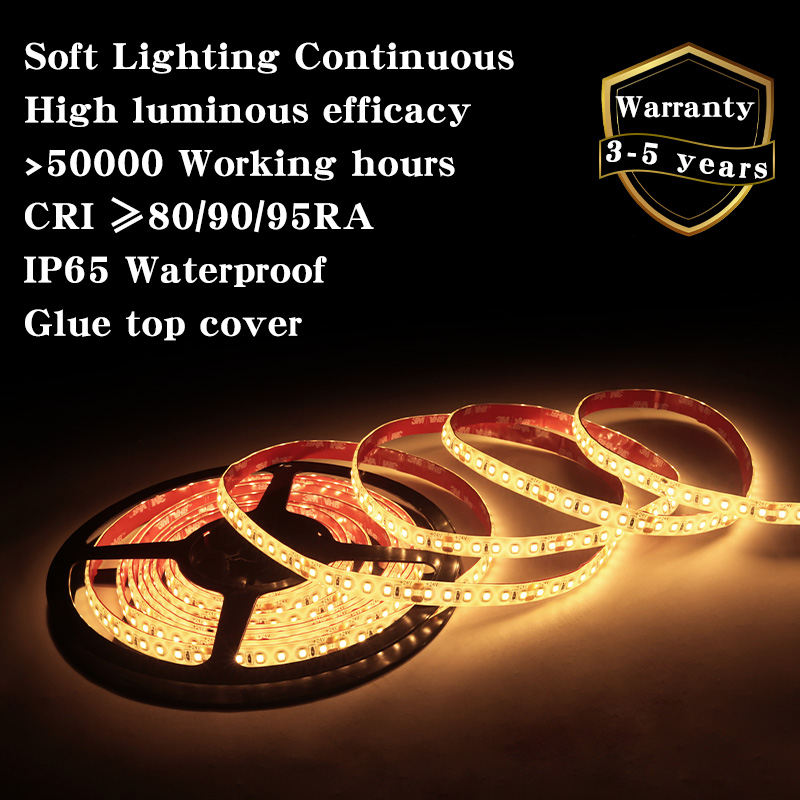 IP65 Waterproof Flexible Led Strips 2700K,3000K,4000K,6500K 2835 Tape Light 24V 12V 120led Size &amp; Color Customizable for Signage