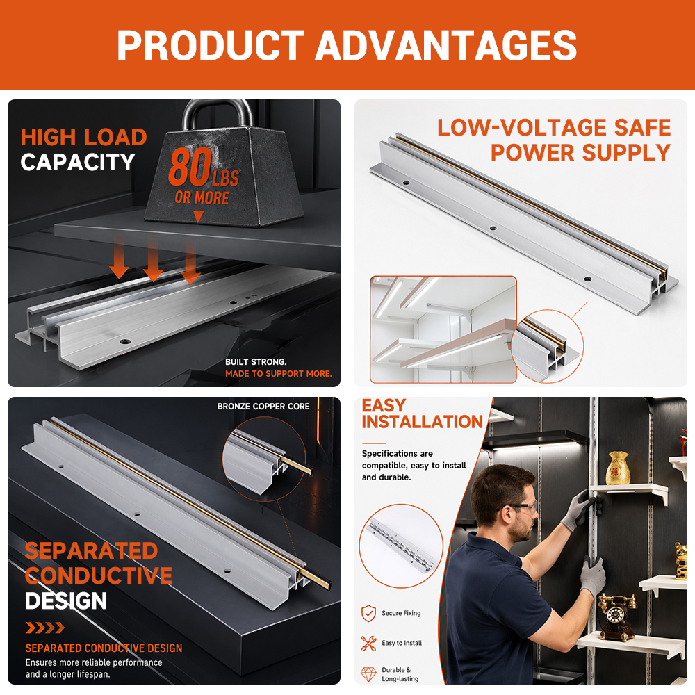 OEM ODM Custom Electrical Contact Post LED Cabinet Lighting For Supermarket Shoe Clothing Store Display