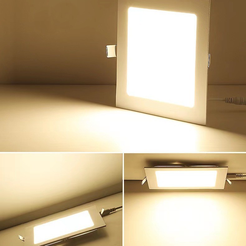 Modern Ultra Slim Recessed Round &amp; Square LED Panel Light Slim Ceiling Downlight For Indoor Lighting