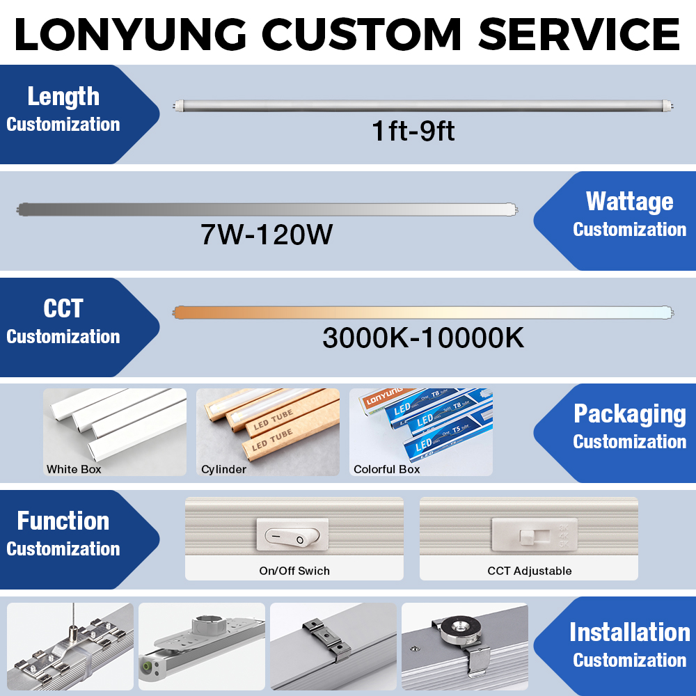 Surface Mounted Indoor Supermarket Aluminum 8 Foot 8ft Intergrated Fixture 4 Feet 4ft Linkable Linear Led T8 Shop Tube Lights