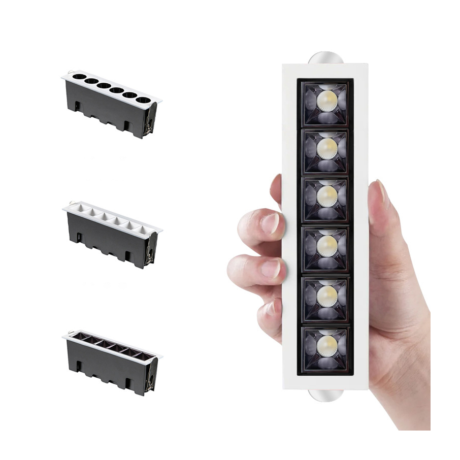 Modern 30W Indoor LED Downlight Spot Linear Light Aluminum 2700K 3000K 5000K CCT Square Embedded Recessed for Hotels