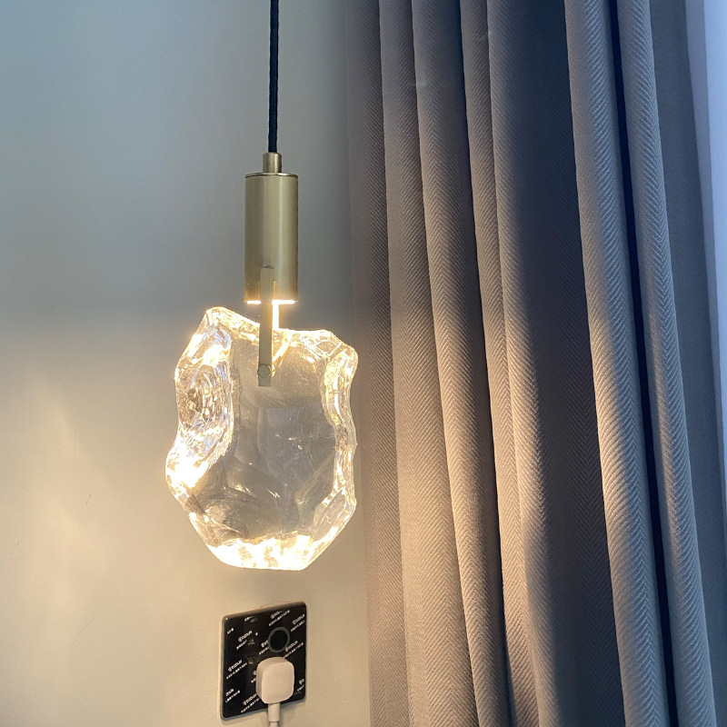 PM Copper K9 Crystal Restaurant Small Pendant Light Multi Head Custom Corridor Staircase Chandelier Bar Bedside Decoration Light