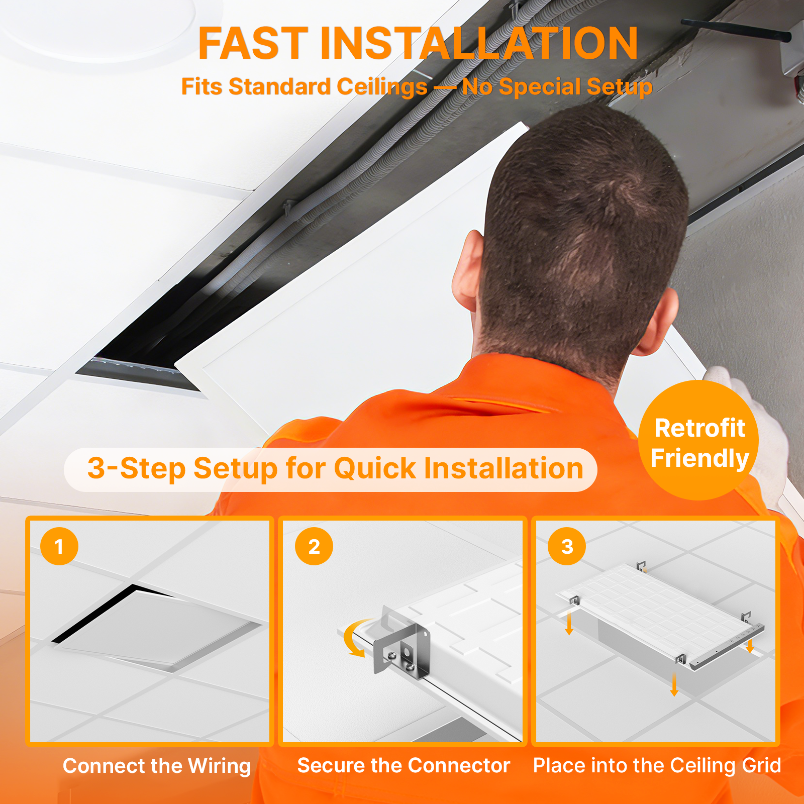 Ready to Ship 120-277V LED Light Dimmable Recessed Panel Lamp Backlit 2X4 LED Panel Light 3-Power 3CCT Color Temperature ETL