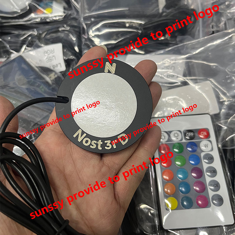 RGB Bambu Lab Puck Light With Remote Control USB Rechargeable LED 3D Printer Lamp Under Cabinet Counter Lighting Thin Round Lamp