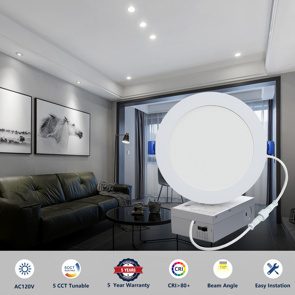 New Arrival Commercial Flat Brightness Slim Small Recessed Round 9w 12w 18w Led Panel Light