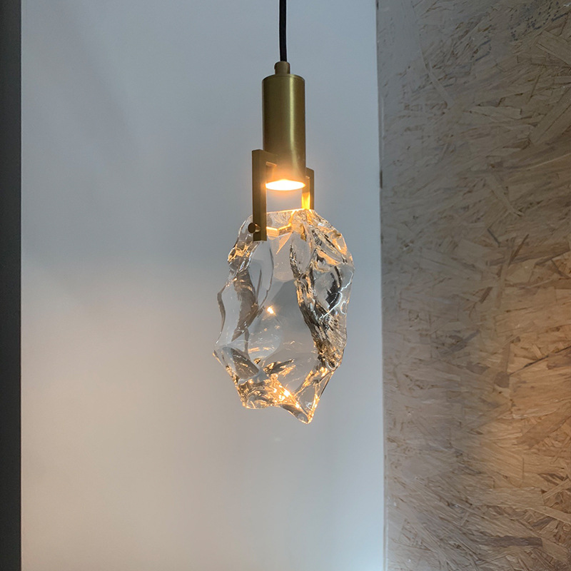 PM Copper K9 Crystal Restaurant Small Pendant Light Multi Head Custom Corridor Staircase Chandelier Bar Bedside Decoration Light
