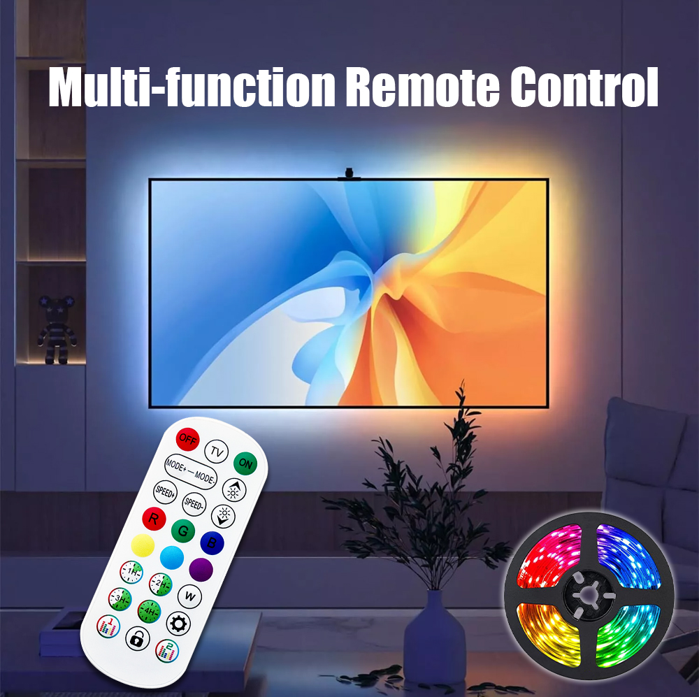 Smart TV LED Backlight Camera PVC 3M IP20 Waterproof RGB Strip Light with Sync &amp; Music APP Control