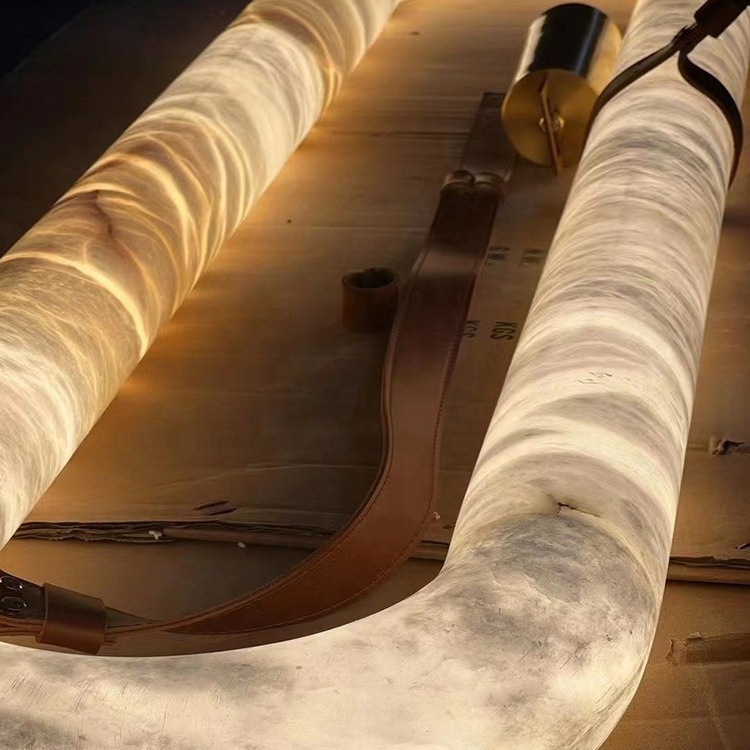 Factory Price Alabaster Chandelier Modern Luxury Led Pendant Hanging Light For Dining Room Kitchen Island