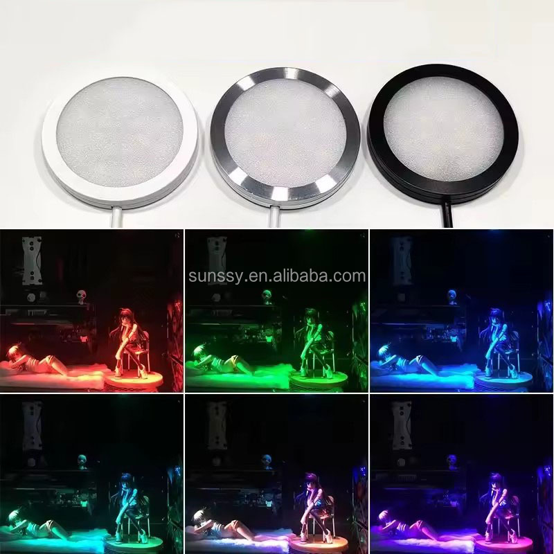 RGB Bambu Lab Puck Light With Remote Control USB Rechargeable LED 3D Printer Lamp Under Cabinet Counter Lighting Thin Round Lamp
