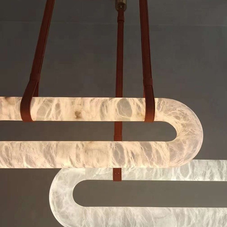 Factory Price Alabaster Chandelier Modern Luxury Led Pendant Hanging Light For Dining Room Kitchen Island