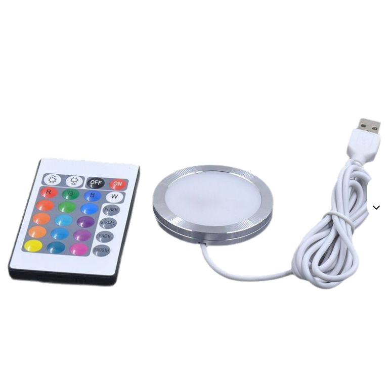 5V IR Remote Control RGB 3D Printer 12V LED Puck Lights Under Cabinet Lighting for Kitchen Closet Garage Shelf Bambu Lab Lamp