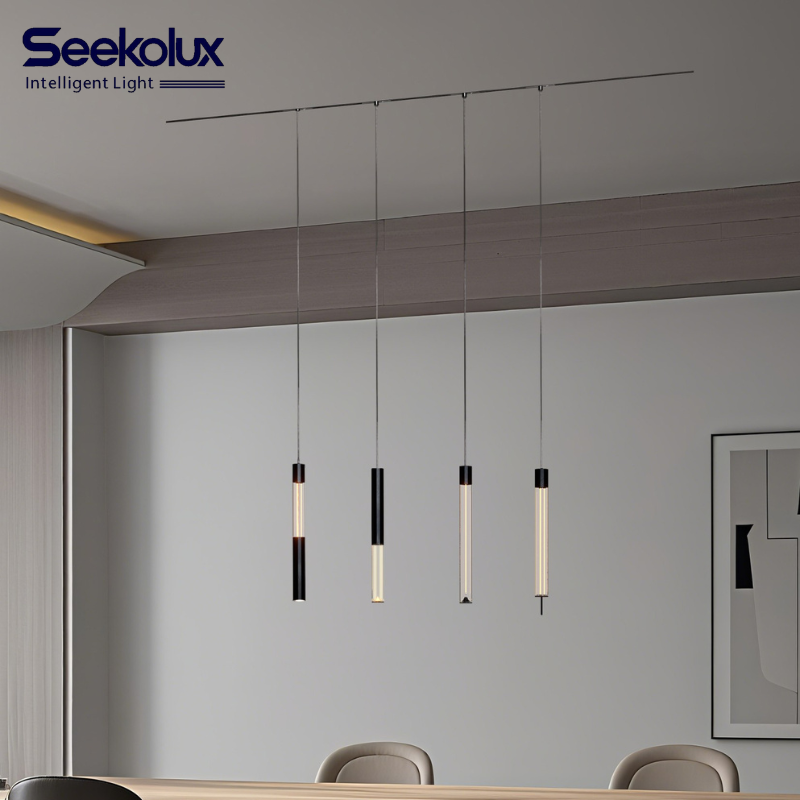 Nordic Luxury Aluminum &amp; Acrylic LED Pendant Chandelier Ceiling Light for Modern Living Room Kitchen AC Powered