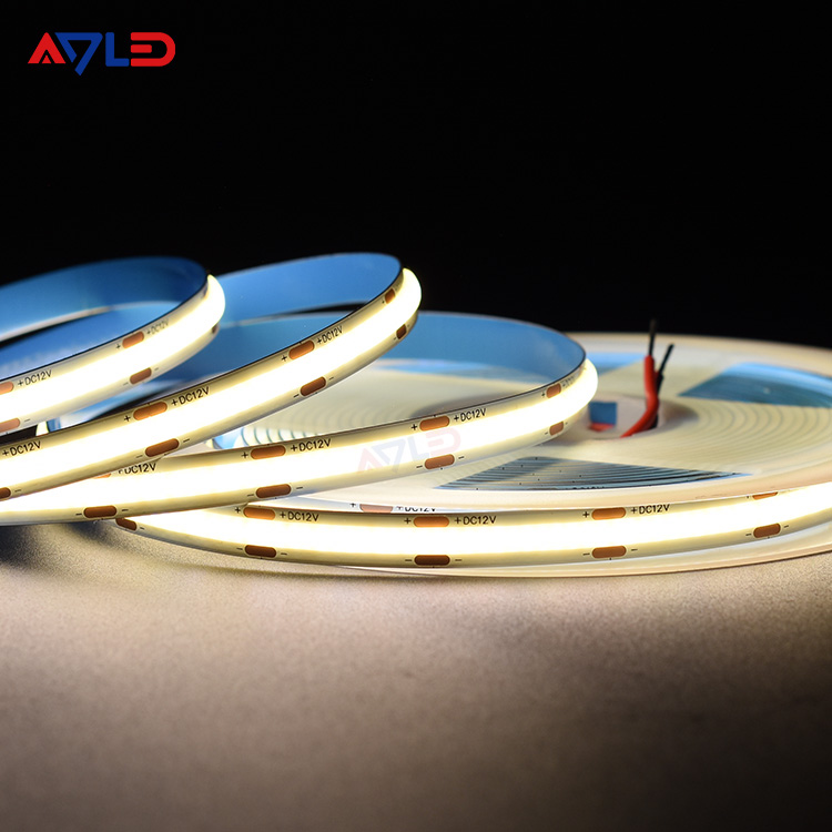 2700k 3000k 6500K Color Temperature 8mm Wide 480chips COB Strip Light Reel to Reel Flexible LED strip for indoor design