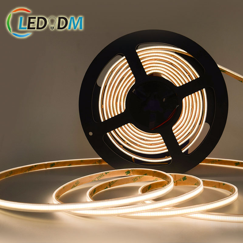 High Density COB LED Strip 480LEDs/m 12V 24V 10W/m Flexible Linear Light 2700K-6500K CCT 5m/roll For Commercial Indoor Lighting