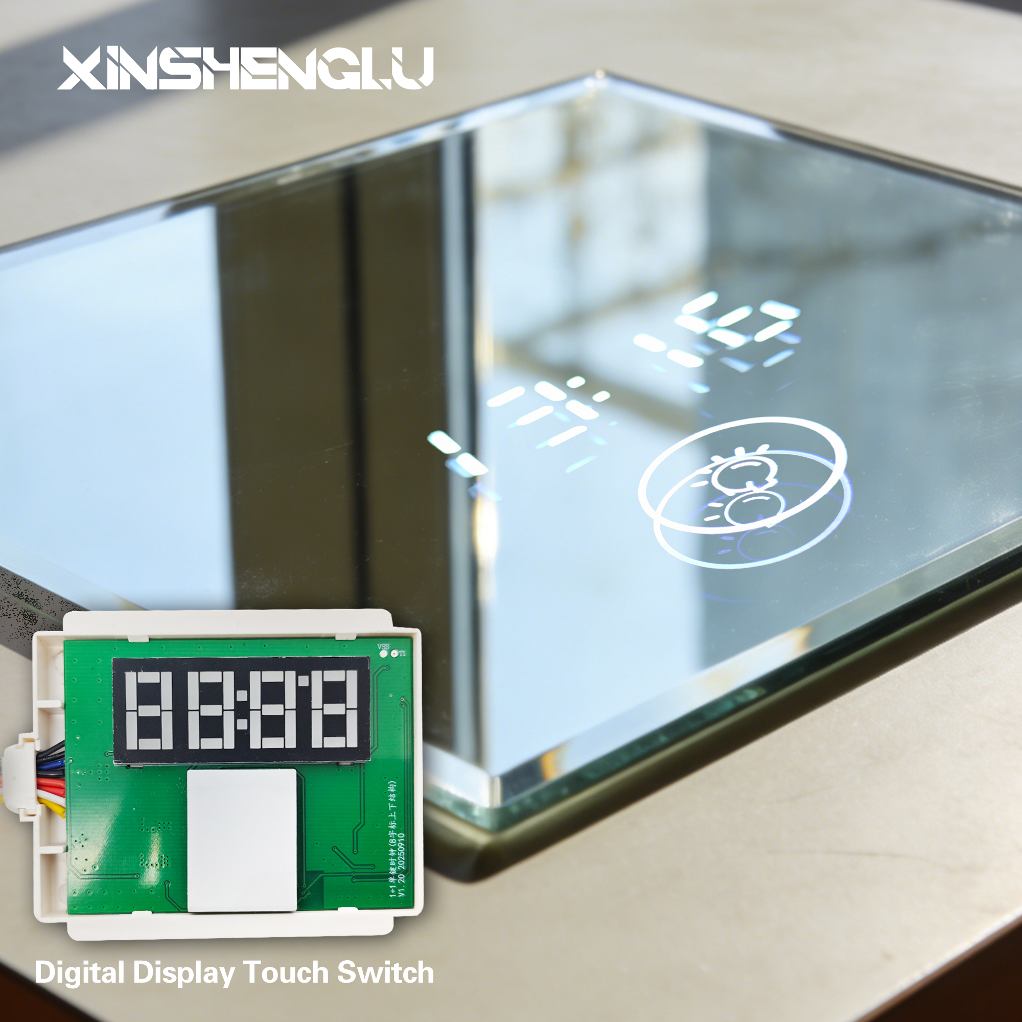 EU Standard Smart LED Touch Sensor DC12V 60W Wide Luminous Display 8-Marking CCT Light For Bathroom Mirror Cabinet CE RoHS