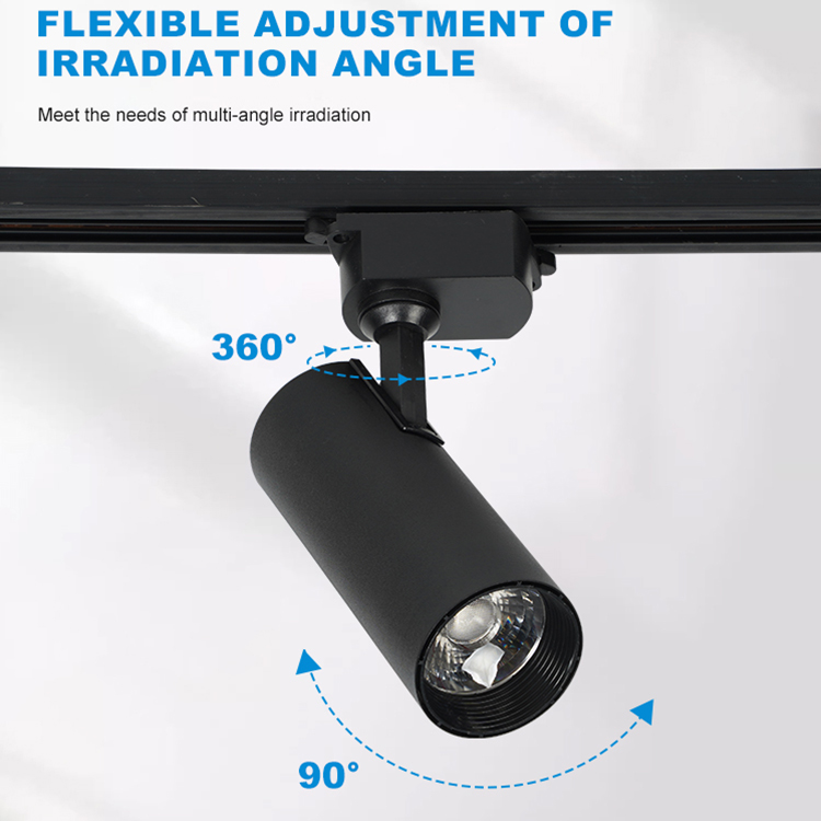 LOSO High Quality Commercial Lighting White Black Aluminum 10W 20W 30W 40W Ceiling LED Track Light