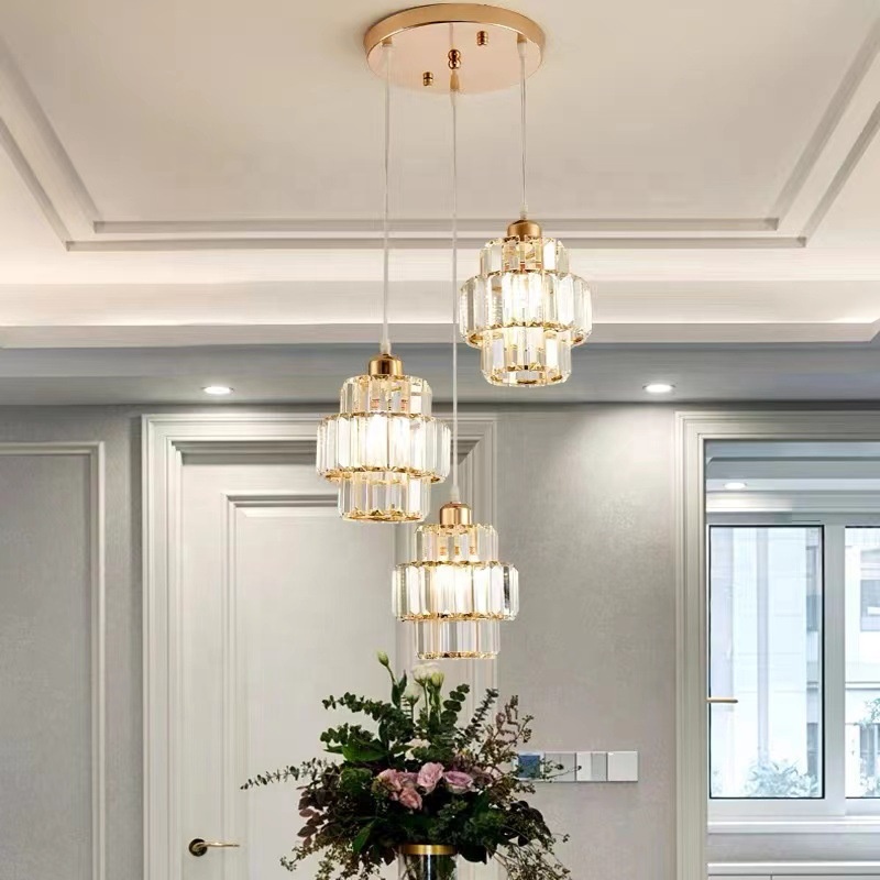 Luxury Modern Crystal Lamp Ceiling Light Creative Personality Home Dining Table Hotel Remote Switch Kitchen