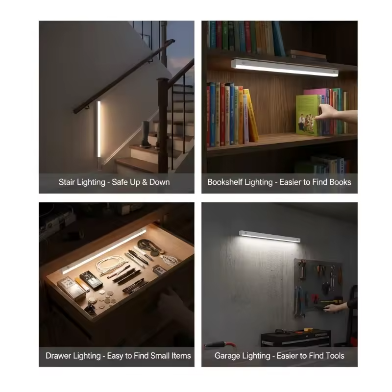 10cm/20cm/30cm/50cm Rechargeable LED Under Kitchen Cabinet Lighting Wireless Motion Sensor Night Light Cabinet Light