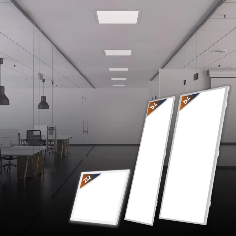 US Stock 2x4 LED Panel Light 5CCT And 5Power Selectable 0-10v Dimmable, AC120-277V, 50W 6500LM Drop Ceiling Light For Office