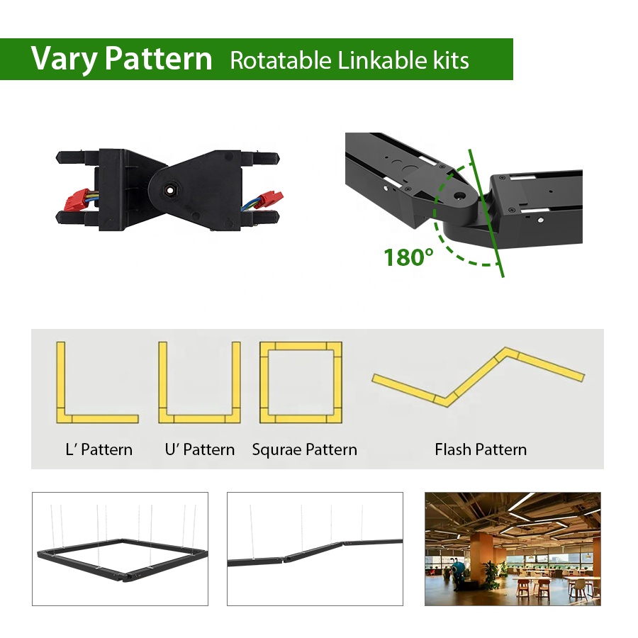Indoor Modern Commercial Office Hanging Lamp 40w 60w 80w Led Tube Celling Light Led Pendant Linear Lights