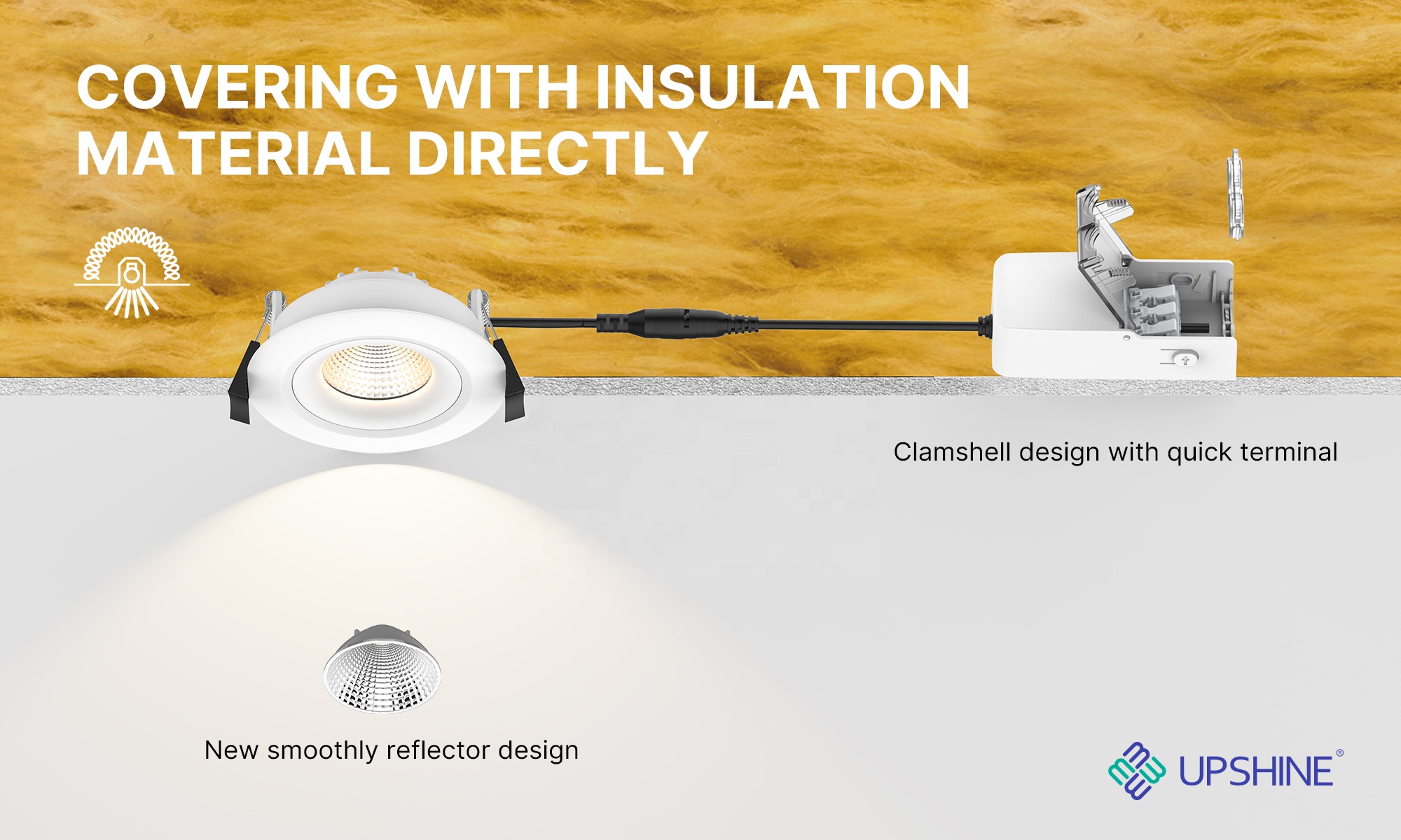 Aluminum AC LED Downlight Adjustable Dimmable SMD Recessed IP54 Rated 5-Year Warranty Office Use