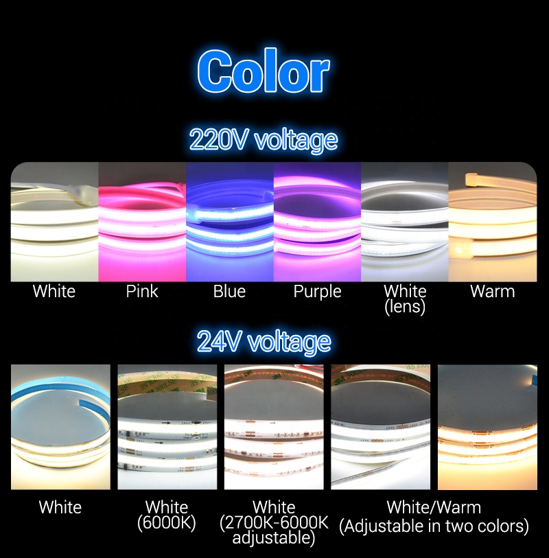 Most Popular Epistar Dream Color Flexible COB LED Strip Light High Density COB Strip Outdoor Waterproof Factory Direct