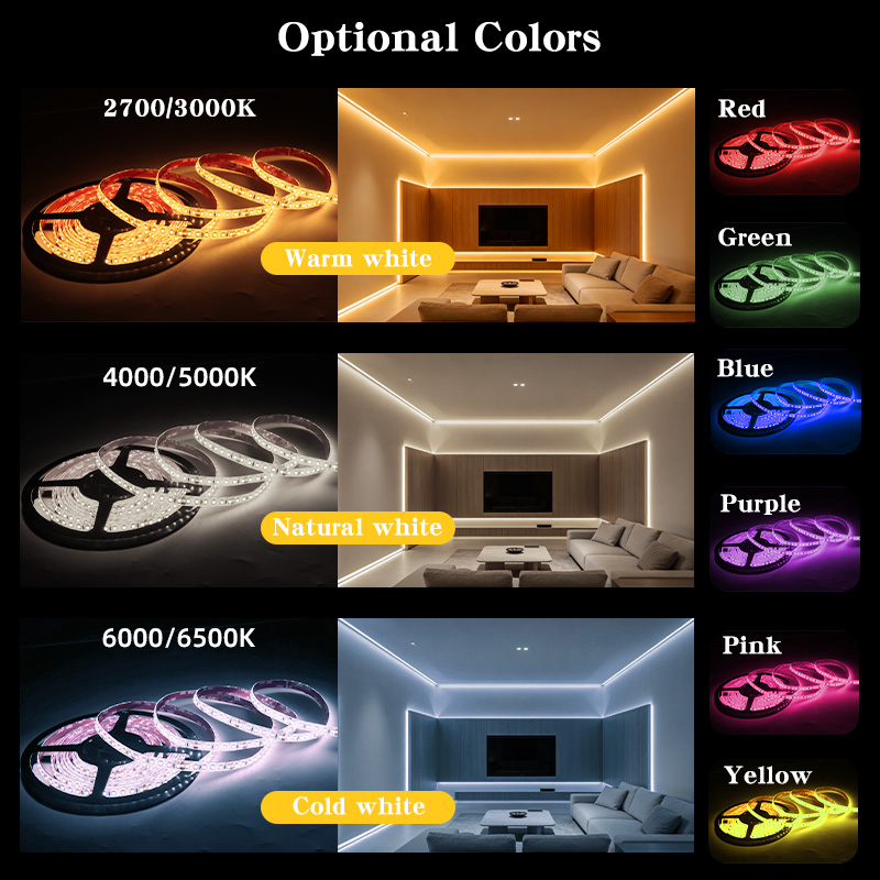 IP65 Waterproof Flexible Led Strips 2700K,3000K,4000K,6500K 2835 Tape Light 24V 12V 120led Size &amp; Color Customizable for Signage