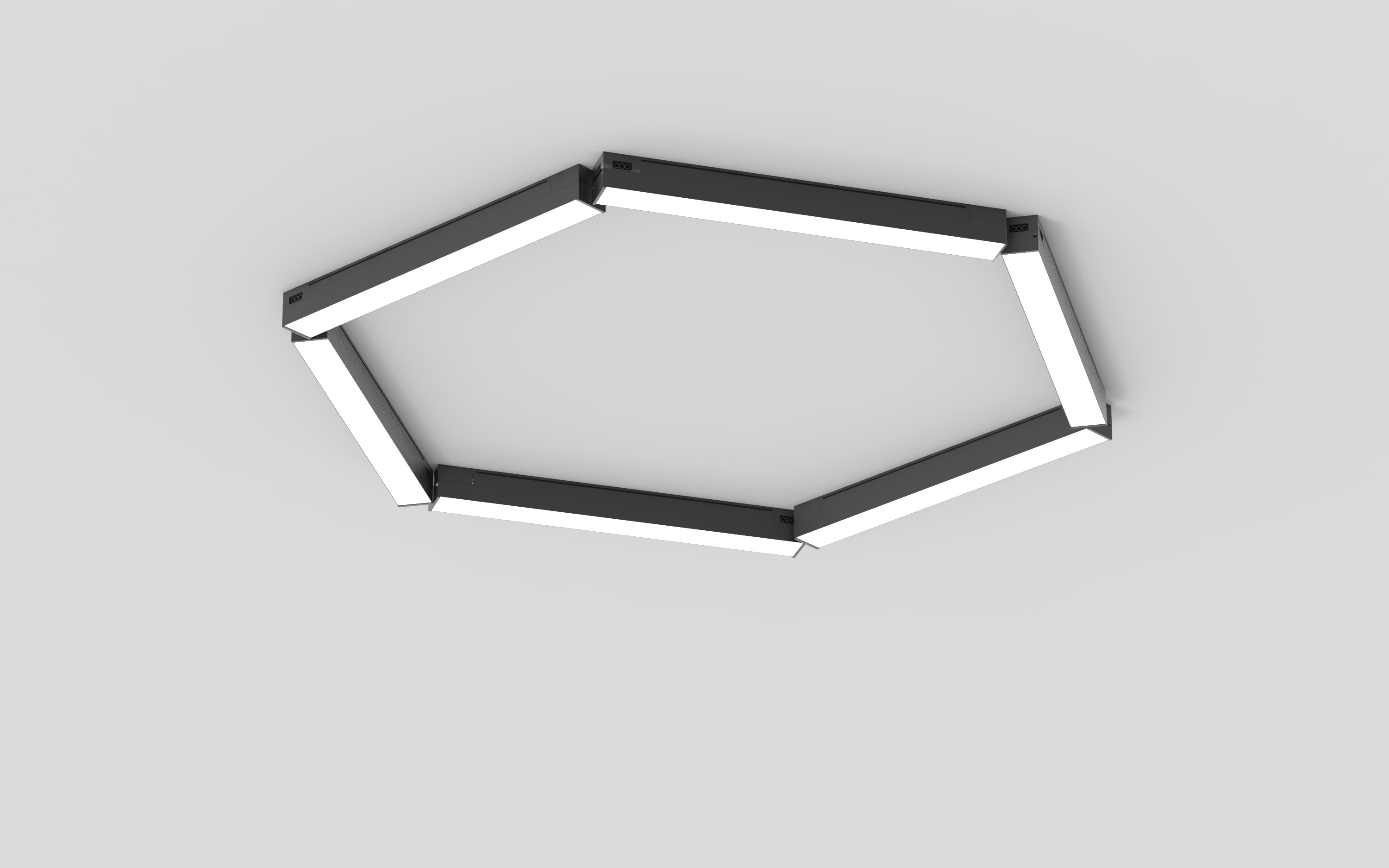 SR Lighting Aluminum PC Cover IP20 3-Year Warranty 4000K 24W LED Linear Pendant Light White/Black CRI 80 for Gym