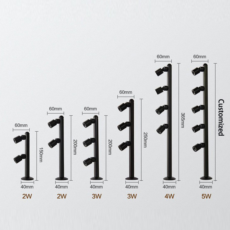 LED Vertical Spotlight Modern Design Jewelry Showcase Pole Display Light Factory Direct Sale Cabinet Lights