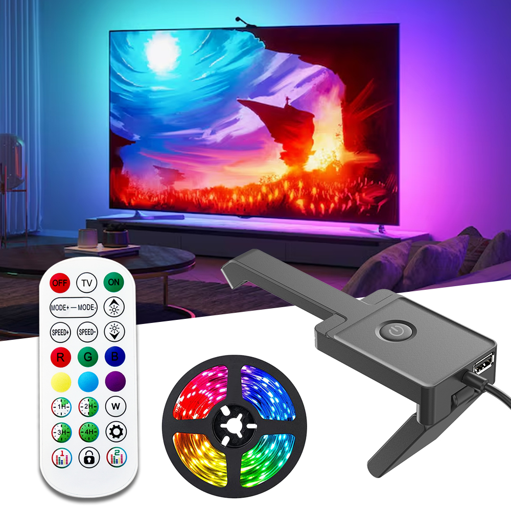Smart TV LED Backlight Camera PVC 3M IP20 Waterproof RGB Strip Light with Sync &amp; Music APP Control