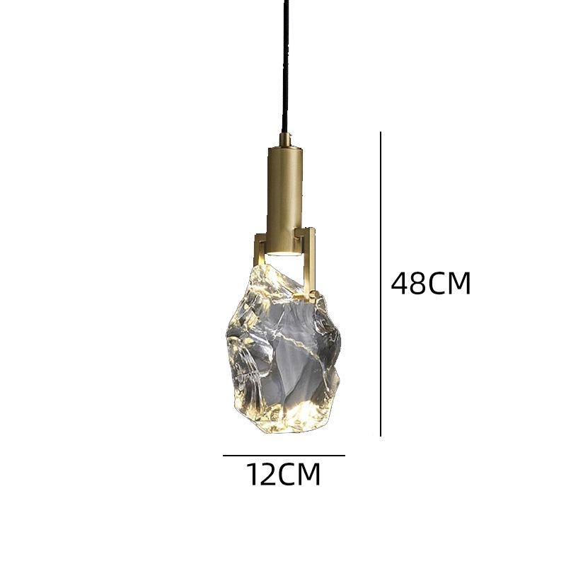PM Copper K9 Crystal Restaurant Small Pendant Light Multi Head Custom Corridor Staircase Chandelier Bar Bedside Decoration Light