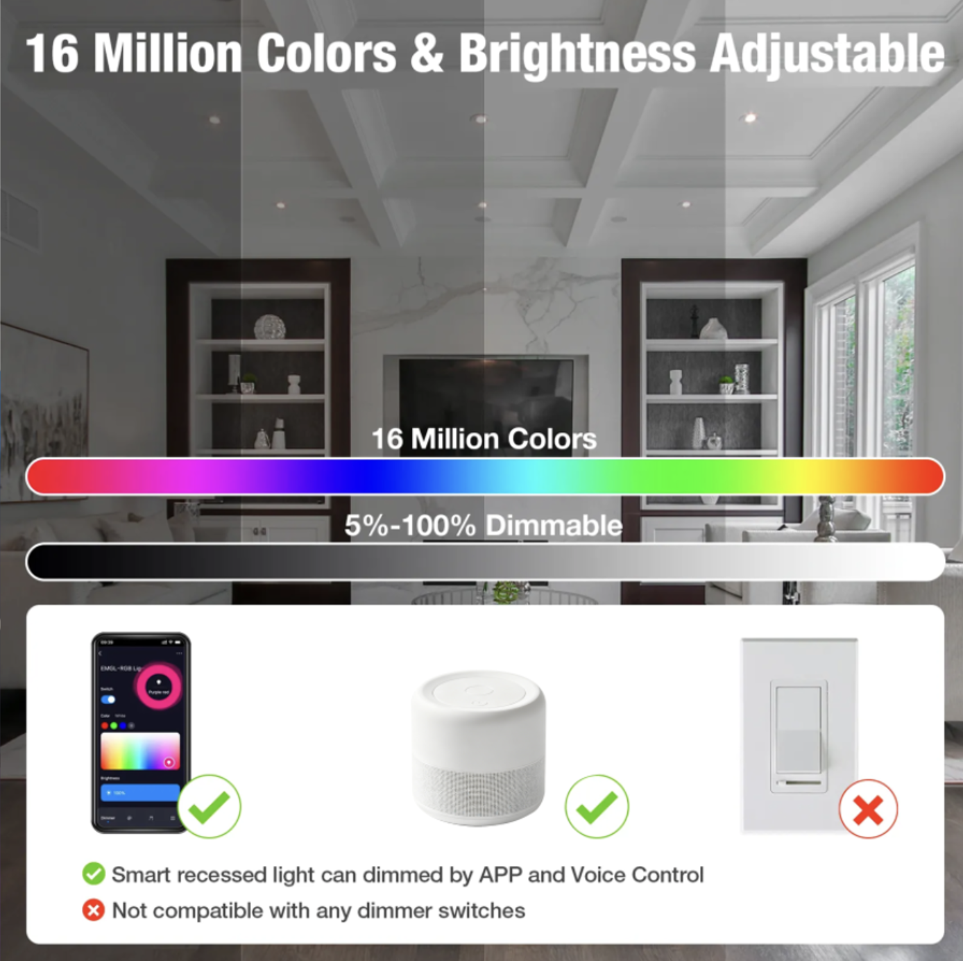 RGB colorful Commercial Ceiling 5w 7w 9w 12w 15w Spot Recessed Down Light COB Dimmable LED Wall Washer Antiglare Downlight