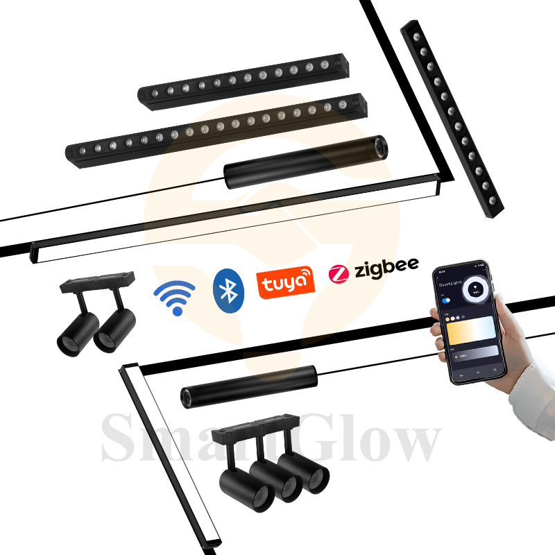 Magnetic Track LED Linear Light Fixtures Indoor Modern Home Living Room Kitchen Ceiling Spotlight Rail Strip Magnet Light System
