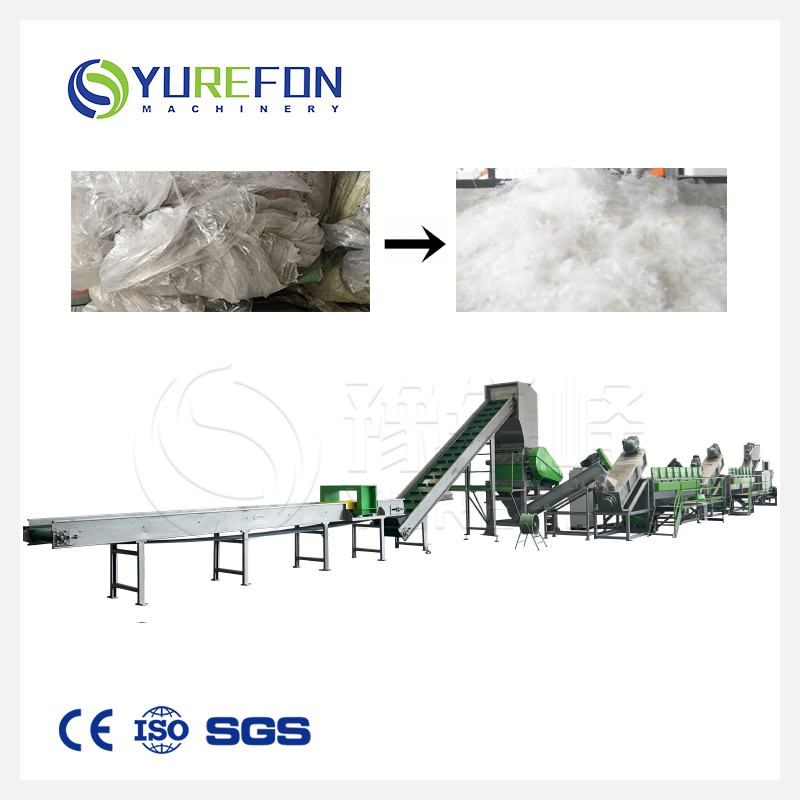 نفايات زجاجات بلاستيكية من مادة PET رقائق براميل منصات/PP/HDPE كتل مطاطية/أنابيب PVC/أفلام PE أكياس منسوجة ضخمة آلة سحق القمامة مصنع إعادة التدوير آلة الغسيل