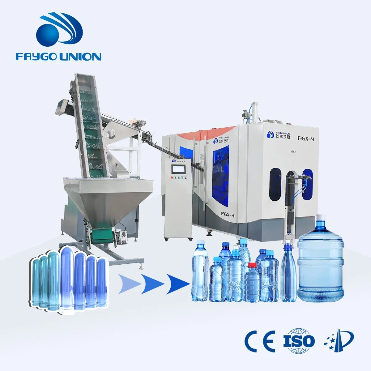 توريد المصنع 12000bph آلة نفخ زجاجات PET ذات التجويف الأوتوماتيكية 4/6/8 لصنع النفخ 500ml 5L زجاجات المياه المعدنية والمشروبات وعصائر الزيت