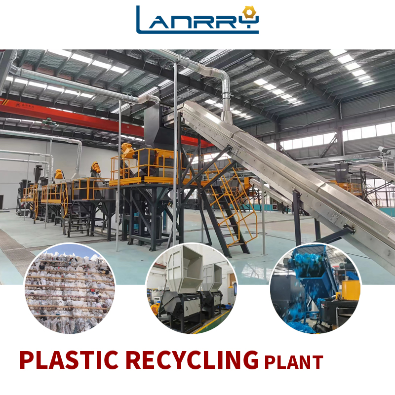 خط سحق وغسل الأفلام البلاستيكية من لاني، آلة إعادة تدوير أكياس النسيج من HDPE وLLDPE/PP