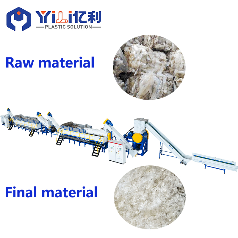 سعر المصنع آلة إعادة تدوير النفايات البلاستيكية من HDPE وPP وPE للتخلص من الأفلام المنزلية وأكياس الرافيا والبراميل والزجاجات، سحق وغسل وضغط وتحبيب