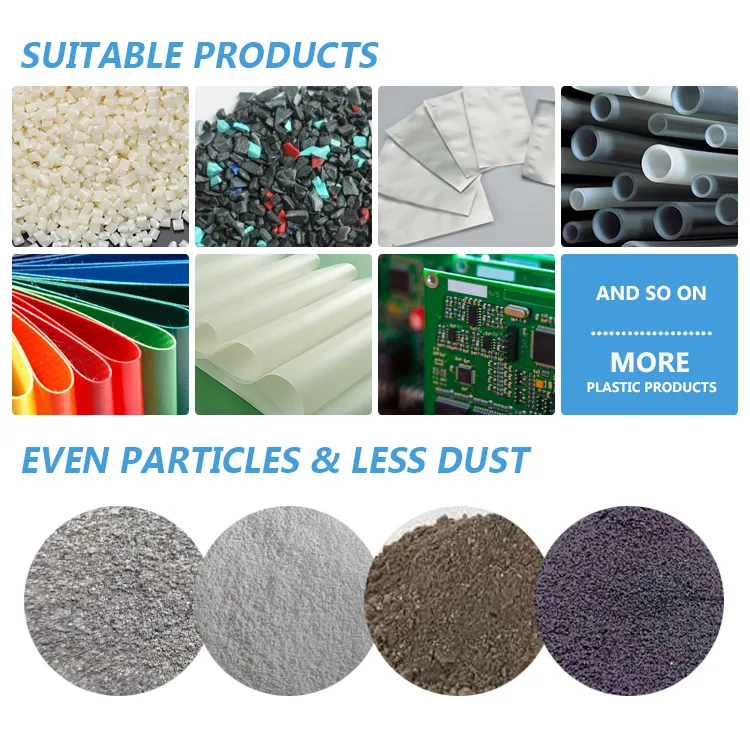 20-120mesh آلة طحن مسحوق البلاستيك لإعادة تدوير PP/PE/Pet/ABS/EVA/PVC/WPC/UPVC HDPE LDPE LLDPE نايلون