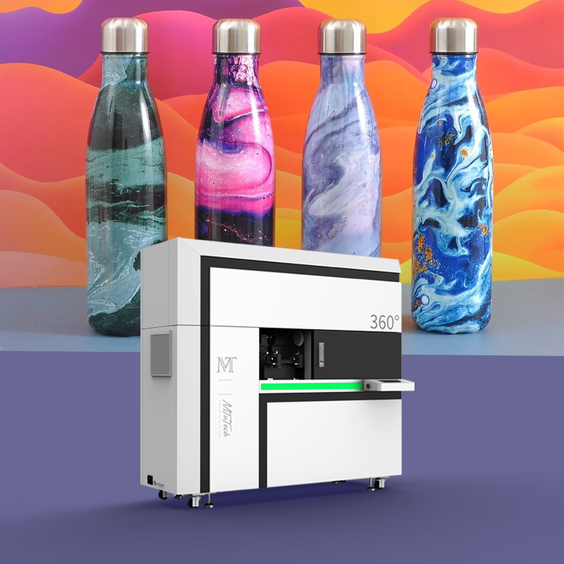 MTuTech طابعة نافثة للحبر 360 طابعة UV دوارة آلة طباعة زجاجات المياه والأكواب والزمزميات