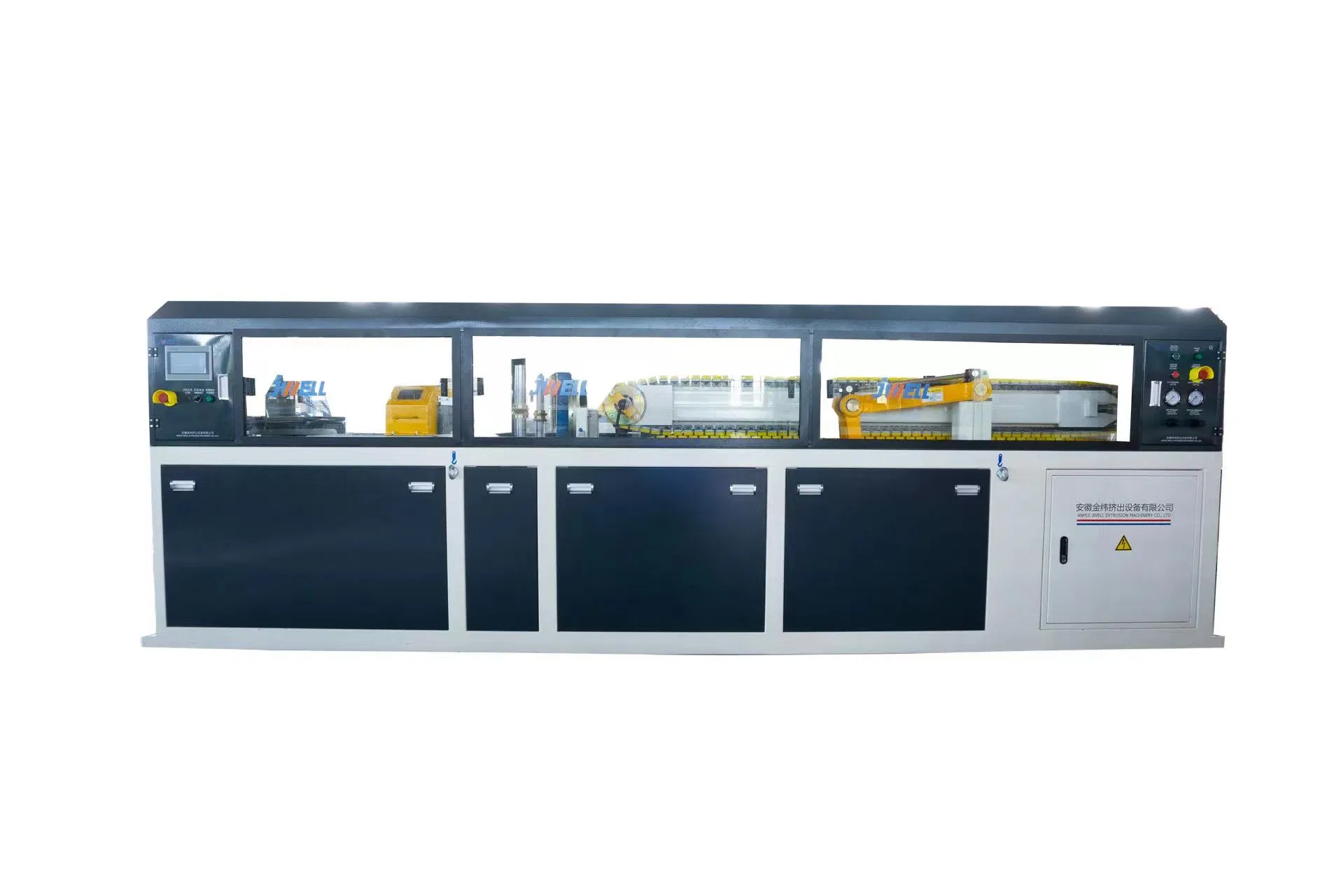 خط إنتاج إطارات الأبواب من PVC/WPC المتقدمة من جيل آلة إنتاج البلاستيك الأوتوماتيكية آلة صنع البلاستيك UPVC آلة الأبواب البلاستيكية الخشبية عملية البثق البلاستيكي