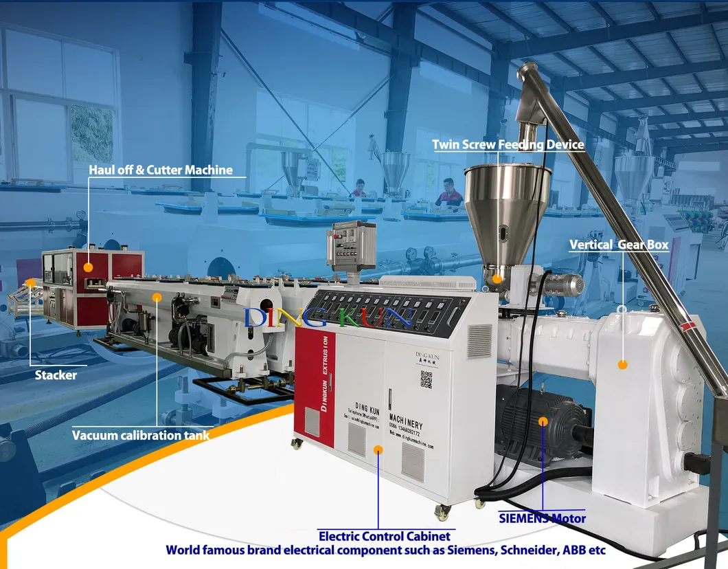 آلة تصنيع أنابيب CPVC البلاستيكية / خط إنتاج أنابيب PVC المزدوجة / آلة صنع أنابيب الق conduit الكهربائية PVC / ماكينة بثق أنابيب المياه UPVC مع السعر